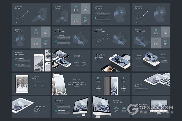 4种配色深色系精美keynote商务模板 - 顶尖PPT