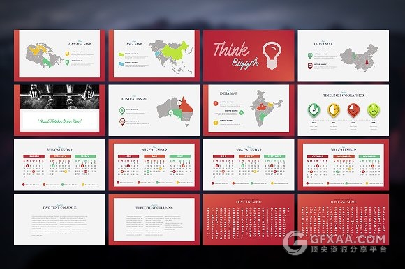 65页红色边框商务风格PPT模板 - 顶尖PPT