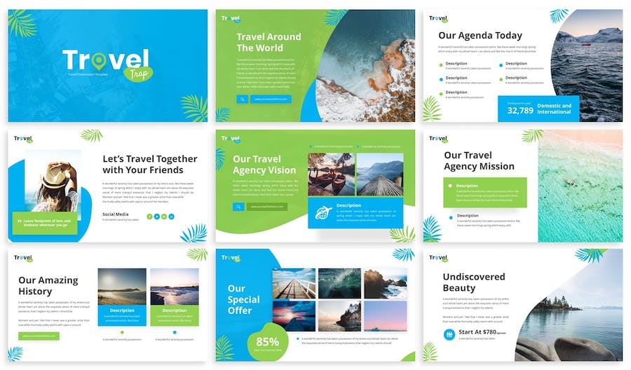 旅游出行讲述展示品牌营销运营PPT模板 - 顶尖PPT