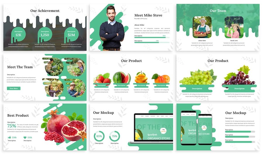 水果果实种植销售市场推广PPT模板 - 顶尖PPT