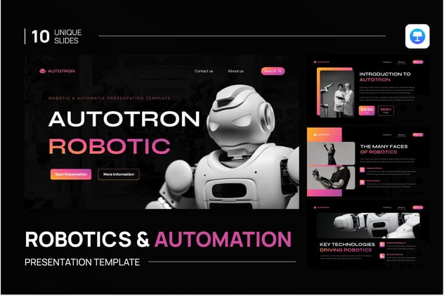 AI人工智能机器人技术主题演讲keynote模板 - 顶尖PPT