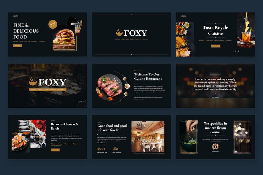 网红美食餐厅介绍keynote模板 - 顶尖PPT