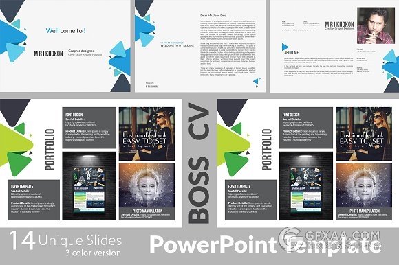 13页创意三角形组合PPT模板 - 顶尖PPT