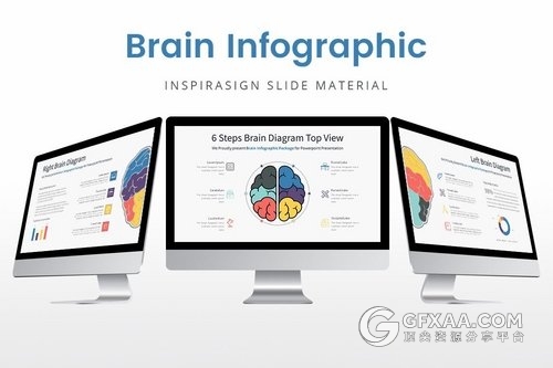4页PPT绘制卡通风格大脑小脑模板 - 顶尖PPT
