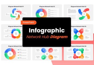 彩色网络中心图形PPT模板 - 顶尖PPT