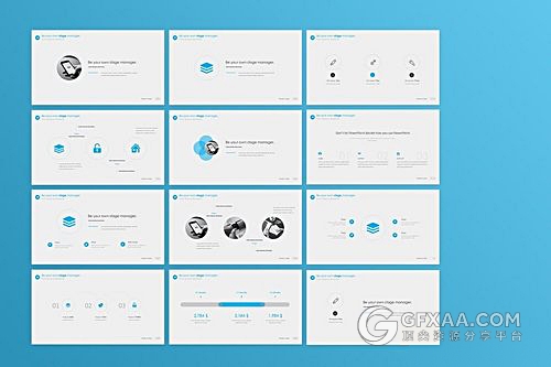 315页蓝色简约商务风格PPT模板 - 顶尖PPT