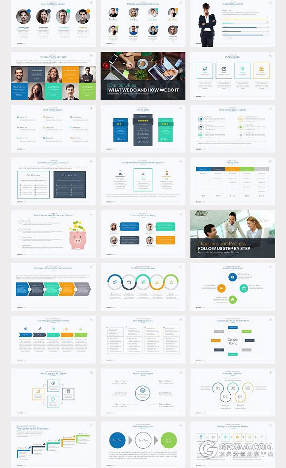 70多页欧美商务风格keynote模板2种底色 - 顶尖PPT