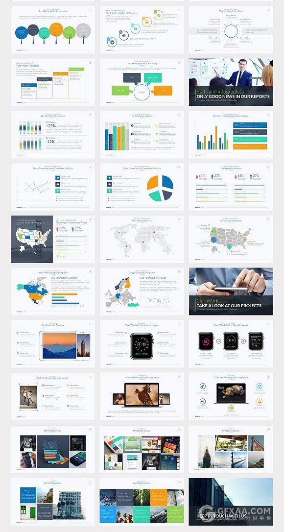 70多页欧美商务风格keynote模板2种底色 - 顶尖PPT