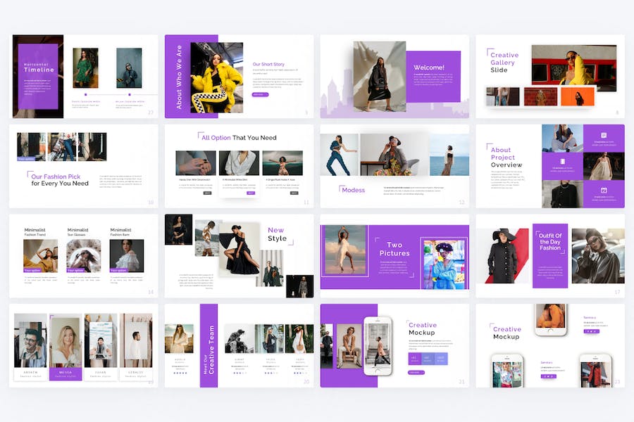 欧美时尚流行风格keynote模板 - 顶尖PPT