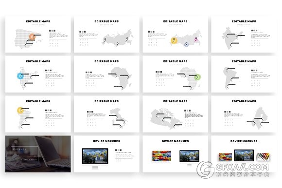103页泼墨剪影图片文艺风格keynote模板 - 顶尖PPT