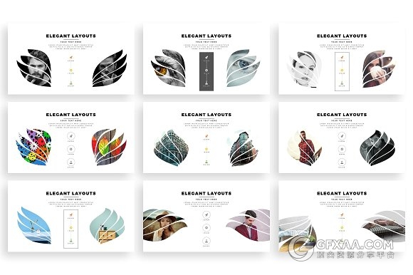 103页羽毛剪影图片文艺风格keynote模板 - 顶尖PPT