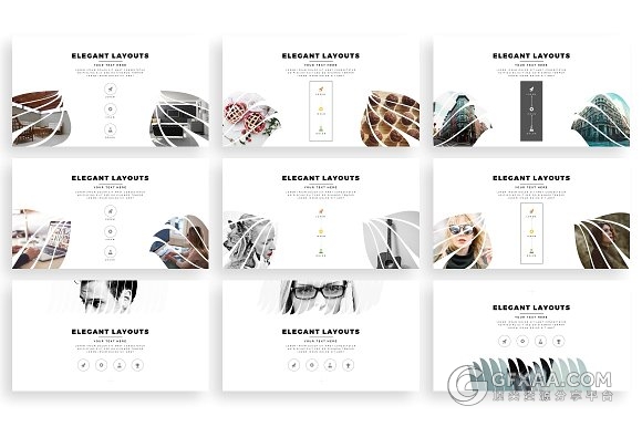 103页羽毛剪影图片文艺风格keynote模板 - 顶尖PPT