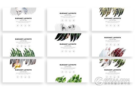 103页羽毛剪影图片文艺风格keynote模板 - 顶尖PPT