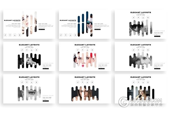 101页竖条剪影图片风格keynote模板 - 顶尖PPT