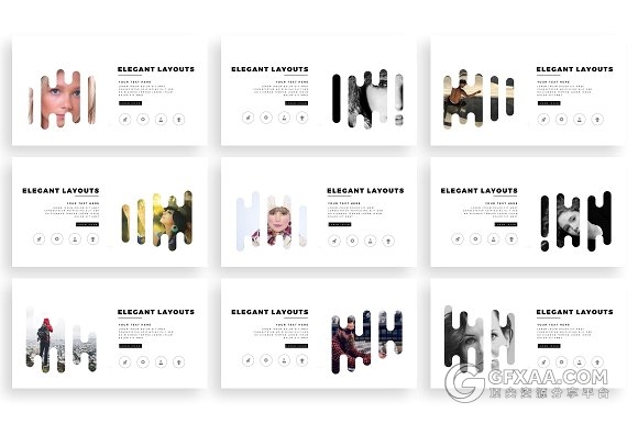 101页竖条剪影图片风格keynote模板 - 顶尖PPT