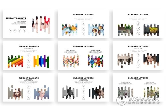 101页竖条剪影图片风格keynote模板 - 顶尖PPT