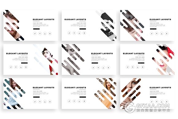 101页竖条剪影图片风格keynote模板 - 顶尖PPT