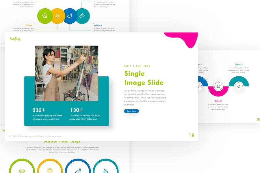 卡通儿童绘画艺术教育培训主题keynote模板 - 顶尖PPT