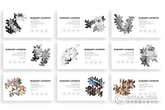 101页创意三角形剪影图片keynote模板 - 顶尖PPT