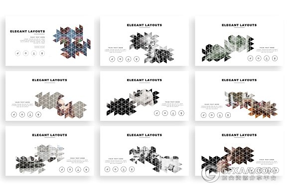 101页创意三角形剪影图片keynote模板 - 顶尖PPT