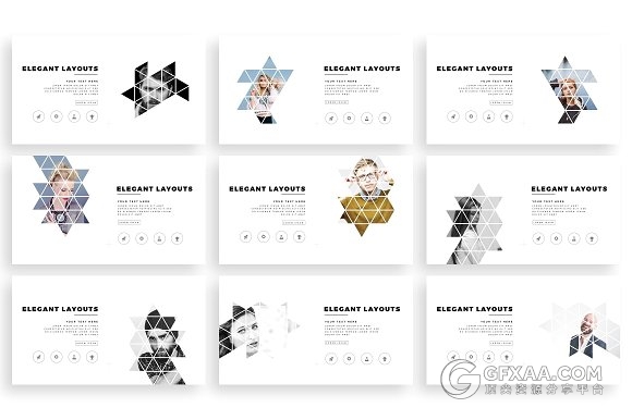101页创意三角形剪影图片keynote模板 - 顶尖PPT
