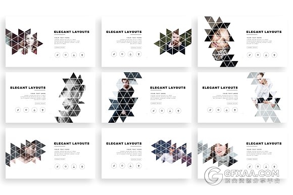 101页创意三角形剪影图片keynote模板 - 顶尖PPT