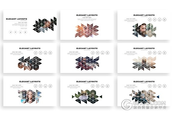 101页创意三角形剪影图片keynote模板 - 顶尖PPT
