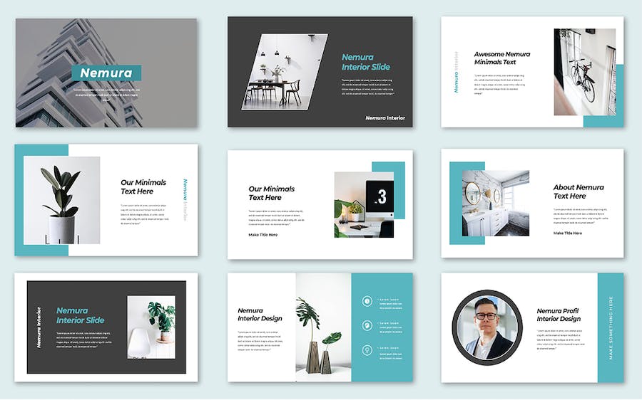 简约风室内设计展示PPT模板 - 顶尖PPT