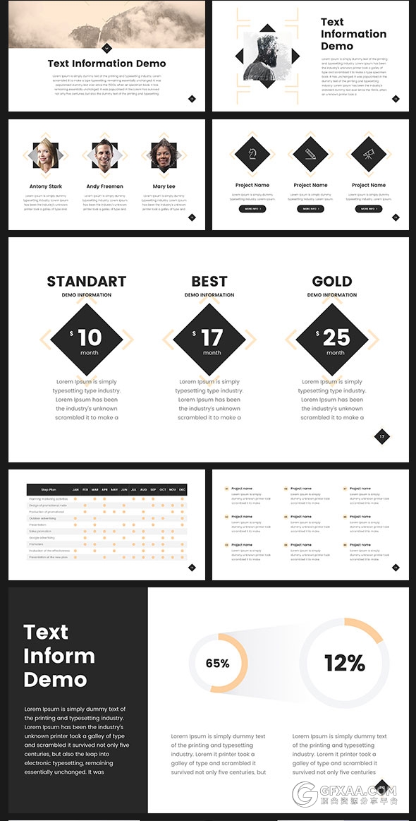 70多页简约风格keynote模板5种配色 - 顶尖PPT