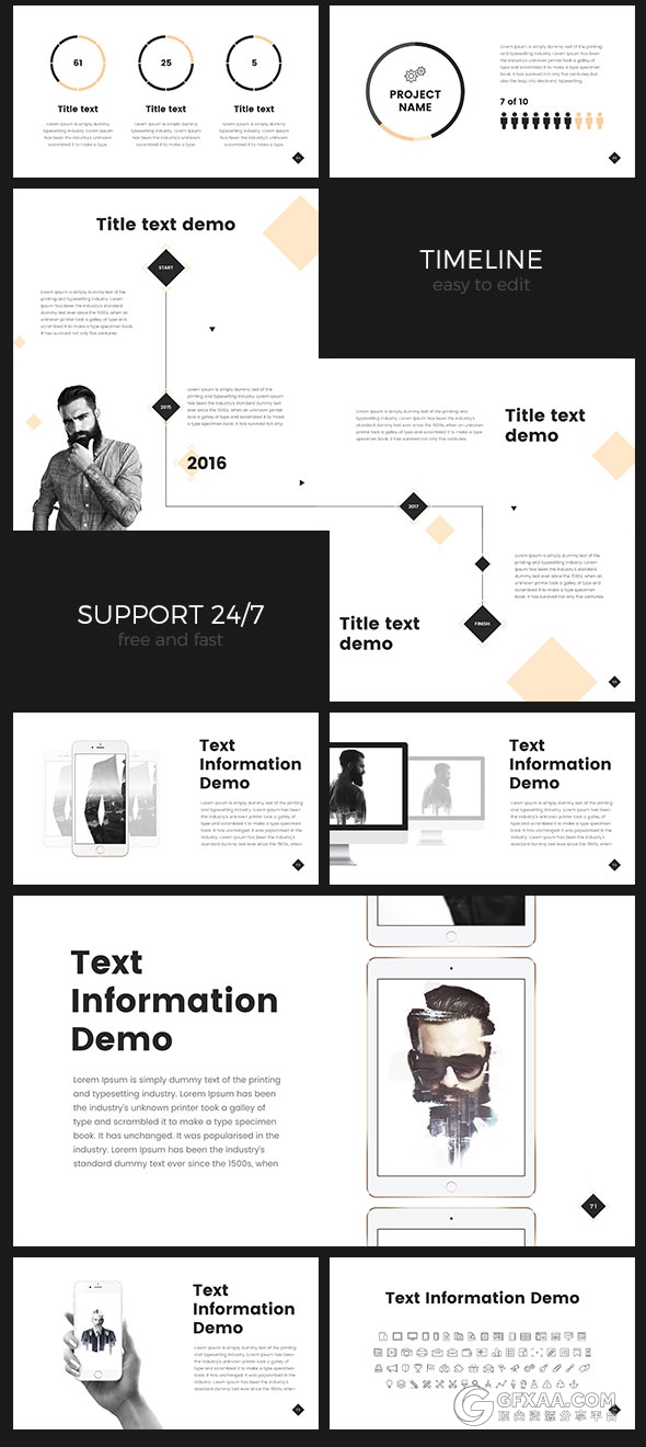 70多页简约风格keynote模板5种配色 - 顶尖PPT