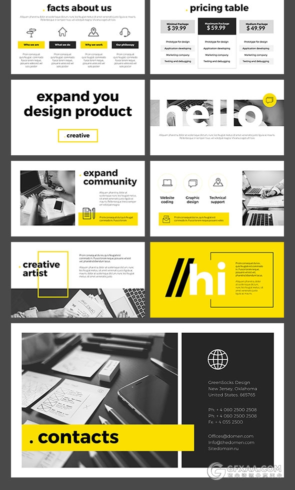 50页黑黄搭配业务洽谈合作PPT模板 - 顶尖PPT