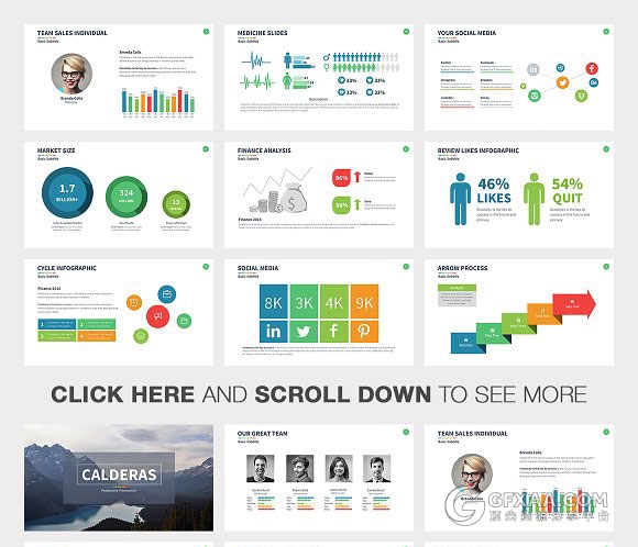 61页扁平化简约风格年终总结keynote模板 - 顶尖PPT