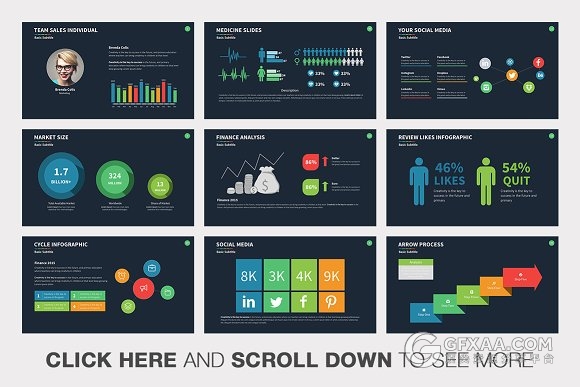 61页扁平化简约风格年终总结keynote模板 - 顶尖PPT