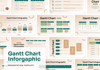 项目管理进度甘特图信息图表PPT模板 - 顶尖PPT