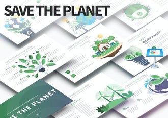 保护环境地球插画图形keynote模板 - 顶尖PPT