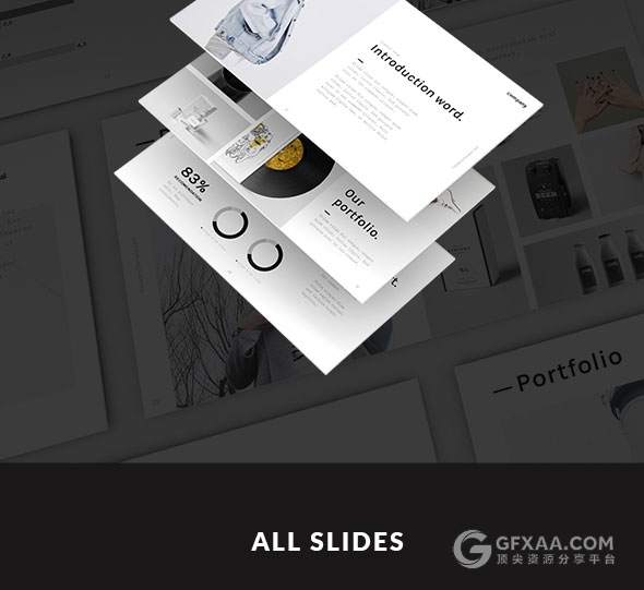 50页简约版面设计风格PPT模板 - 顶尖PPT