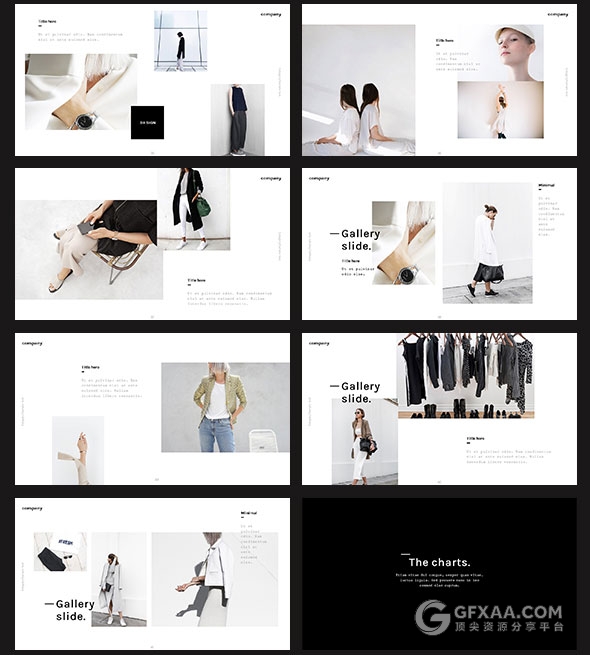 50页简约版面设计风格PPT模板 - 顶尖PPT