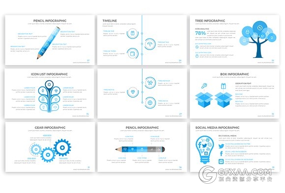 5种配色50多页年终总结报告PPT模板 - 顶尖PPT