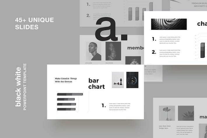 黑白简约风格PPT模板 - 顶尖PPT