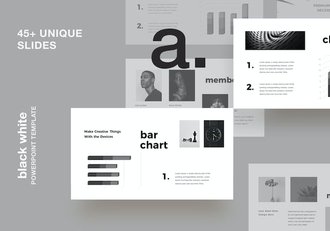 黑白简约风格PPT模板 - 顶尖PPT