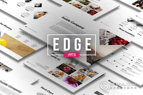 7种配色50页简约风格版式设计PPT模板 - 顶尖PPT