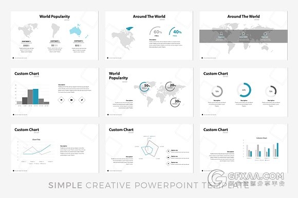 7种配色50页简约风格版式设计PPT模板 - 顶尖PPT