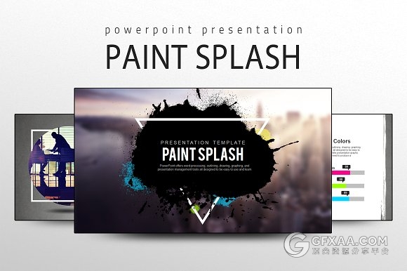 30页油漆飞溅风格PPT模板 - 顶尖PPT