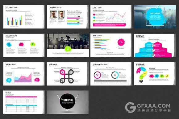 30页油漆飞溅风格PPT模板 - 顶尖PPT