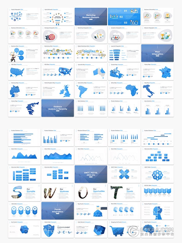 10种配色213高端商务风格PPT模板 - 顶尖PPT
