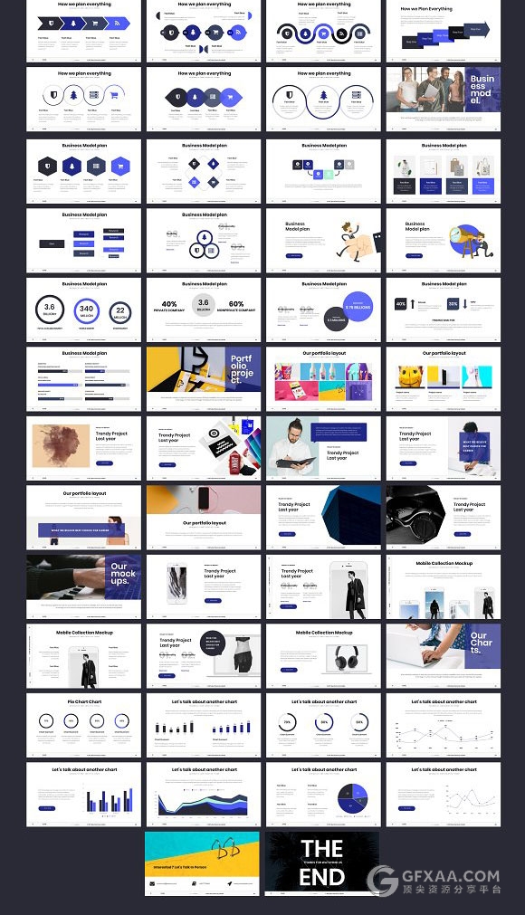 107页蓝色2017年终总结商务多用途PPT模板 - 顶尖PPT