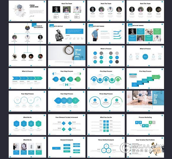 107页蓝色2017年终总结商务多用途PPT模板 - 顶尖PPT