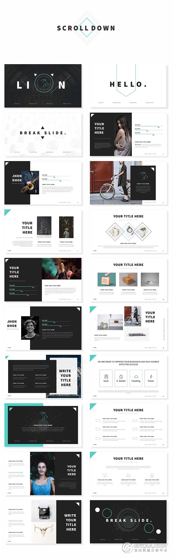 143页创意线条组合新年总结PPT模板 - 顶尖PPT