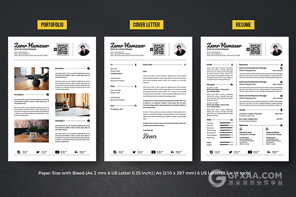 5种样式求职简历+名片模板 word格式 - 顶尖PPT