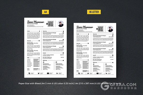 5种样式求职简历+名片模板 word格式 - 顶尖PPT